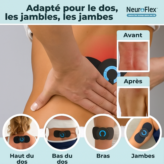 NeuroFlex™ Appareil de Massage NMES Sans Fil | Soulage les douleurs nerveuses, dorsales et musculaires en 15 minutes par jour!