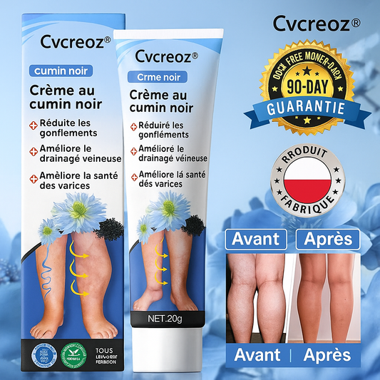 LymphaDetox™ Crème au Cumin Noir | Draine les jambes, soulage les gonflements et détoxifie le système lymphatique en 10 minutes!