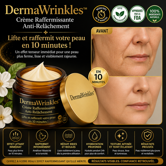 DermaWrinkles™ Crème Raffermissante Anti-Relâchement | Lifte et raffermit votre peau en 10 minutes !