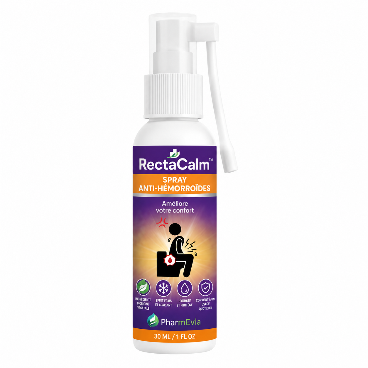 RectaCalm™ Spray Anti-Hémorroïdes | Éliminez les hémorroïdes dès la première application, sans pommade ni ordonnance !