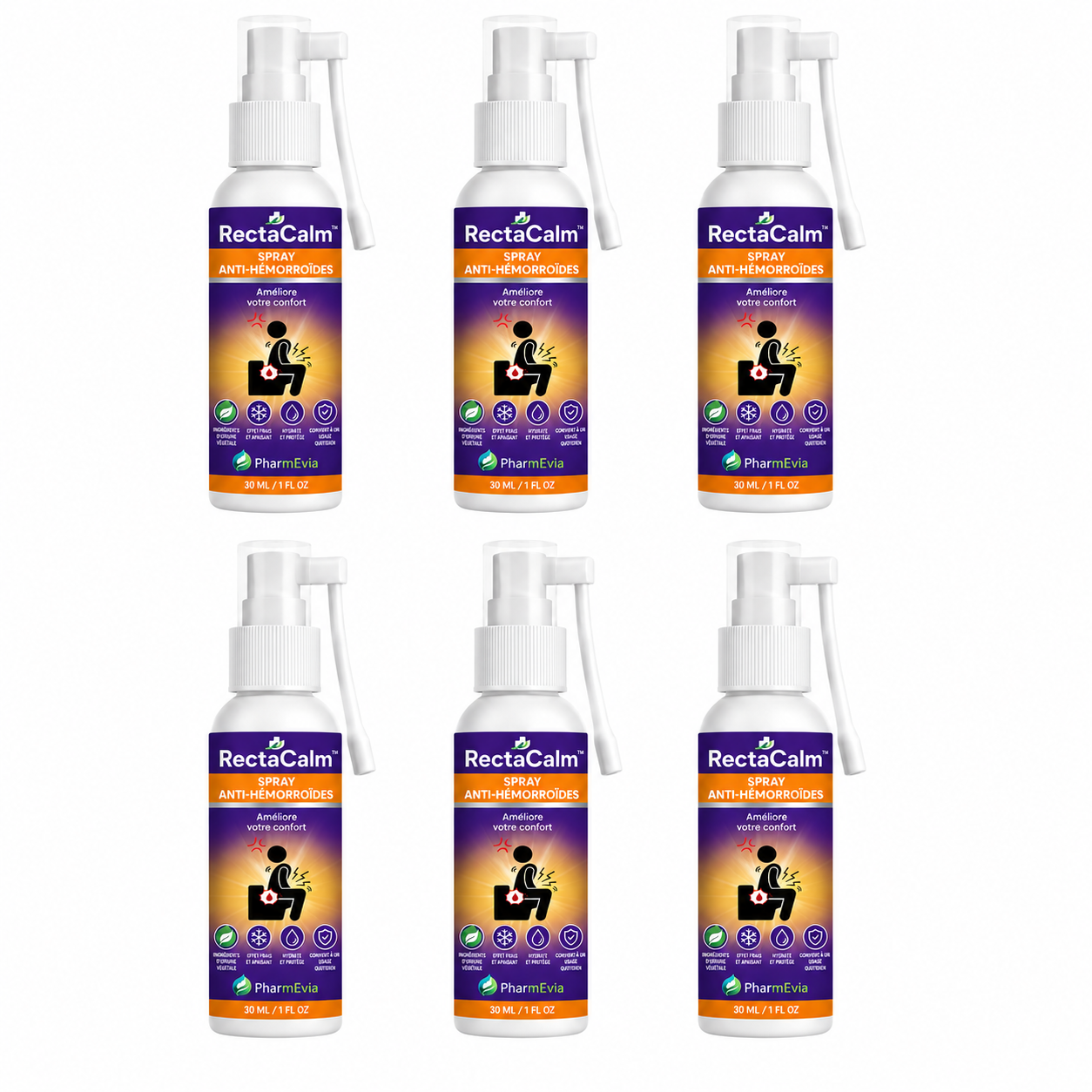 RectaCalm™ Spray Anti-Hémorroïdes | Éliminez les hémorroïdes dès la première application, sans pommade ni ordonnance !