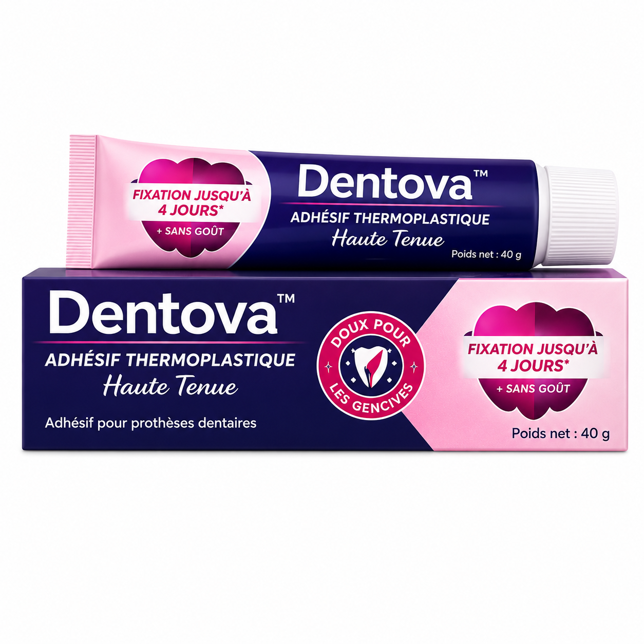 Dentova™ Adhésif Thermoplastique Haute Tenue | Fixe instantanément votre prothèse, stoppe les mouvements gênants en 3 minutes !