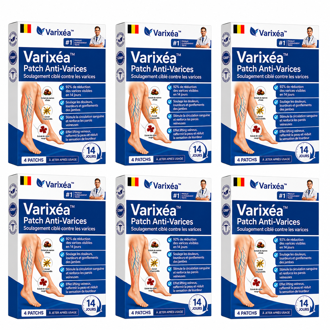 Varixéa™ Patch Anti-Varices | Effacez jusqu’à 92% des varices visibles en 14 jours et retrouvez des jambes lisses sans honte !