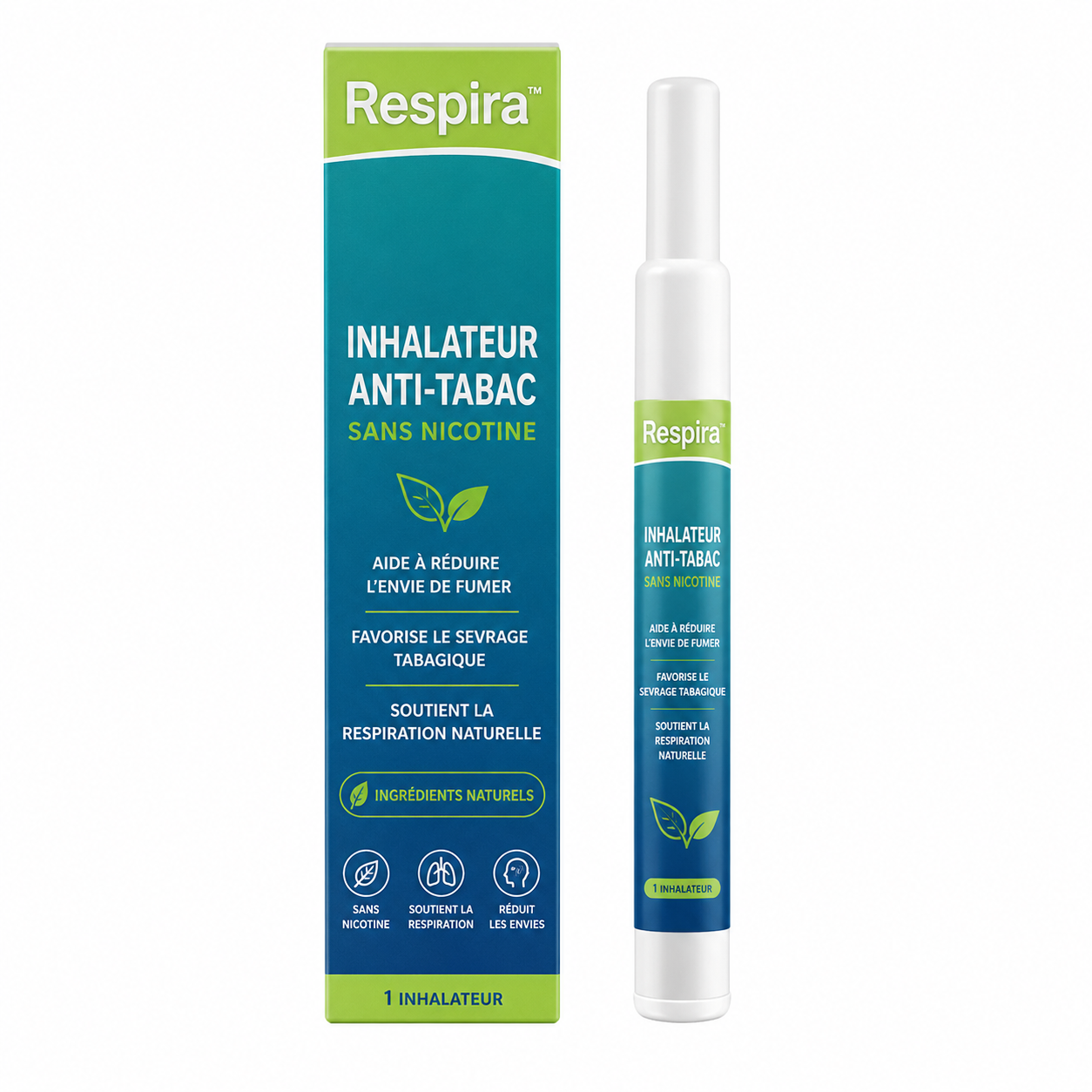 Respira™ Inhalateur Anti-Tabac Sans Nicotine | Coupez vos envies en 48 heures et respirez enfin librement !