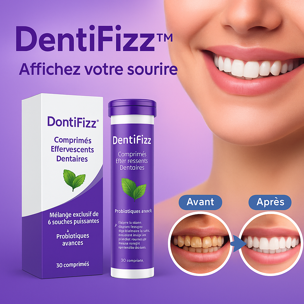 DentiFizz™ Comprimés Effervescents Dentaires | Nettoient les dents, régénèrent l’émail et éliminent la mauvaise haleine en 10 minutes!