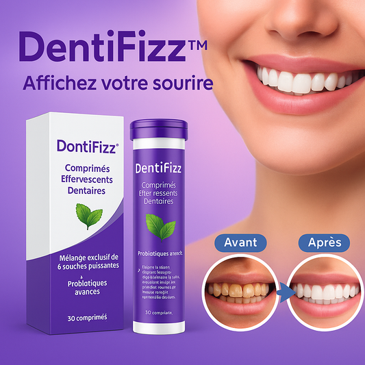 DentiFizz™ Comprimés Effervescents Dentaires | Nettoient les dents, régénèrent l’émail et éliminent la mauvaise haleine en 10 minutes!