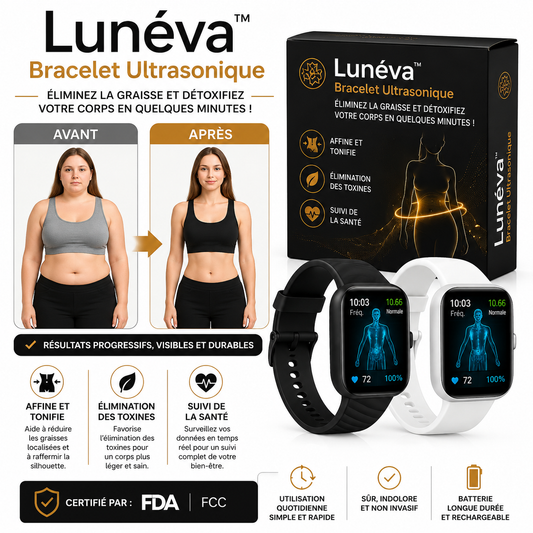 Lunéva™ Bracelet Ultrasonique | Éliminez la graisse et détoxifiez votre corps en quelques minutes !