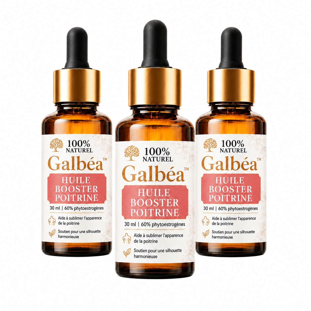 Galbéa™ Huile Booster Poitrine | Retrouvez une poitrine plus ferme, plus galbée et visiblement rehaussée en 2 à 4 semaines !