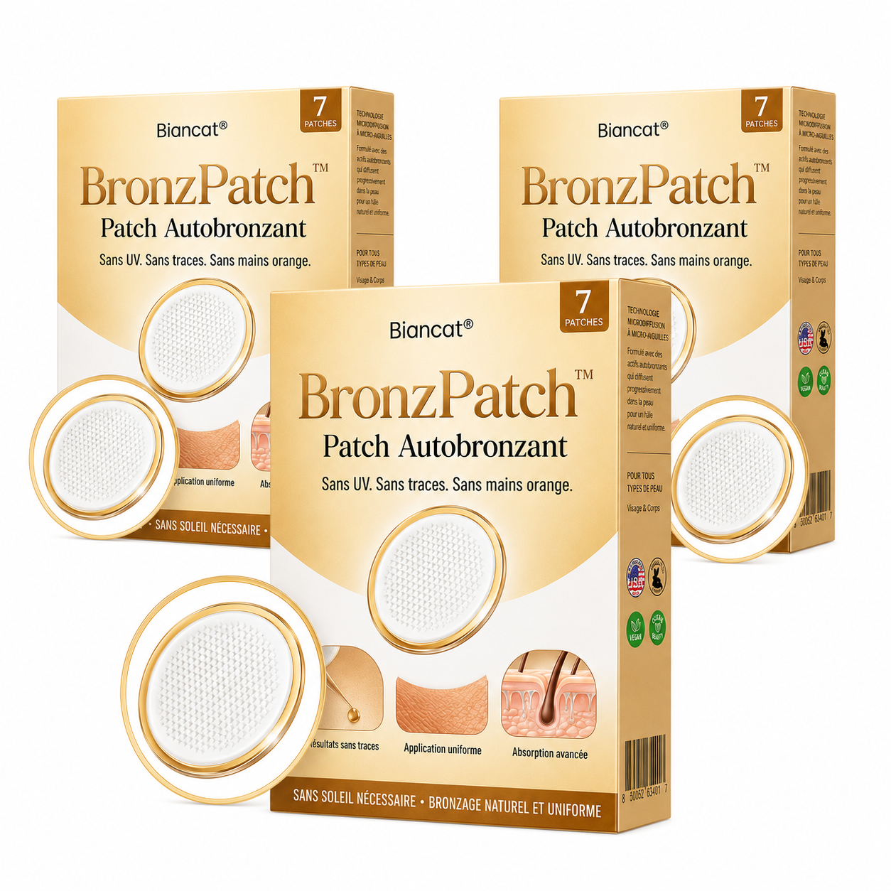BronzPatch™ Patch Autobronzant | Obtenez un hâle doré naturel sans UV, sans odeur et sans traces orange !