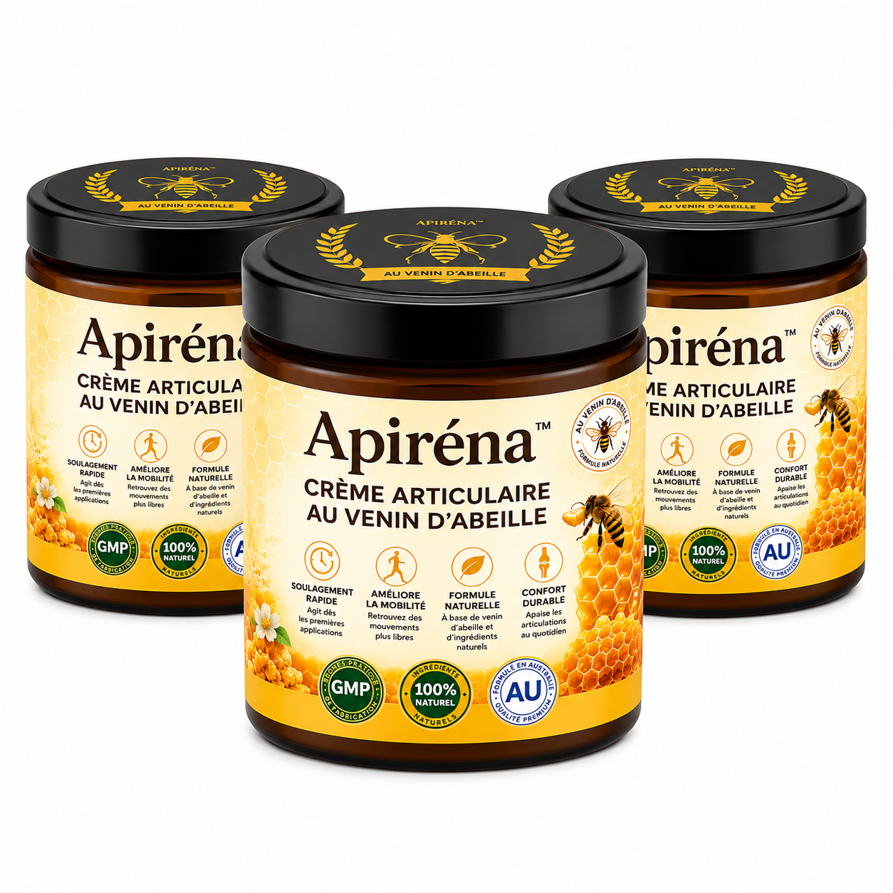 Apiréna™ Crème Articulaire au Venin d’Abeille | Soulage les douleurs et libère vos articulations en 10 minutes !