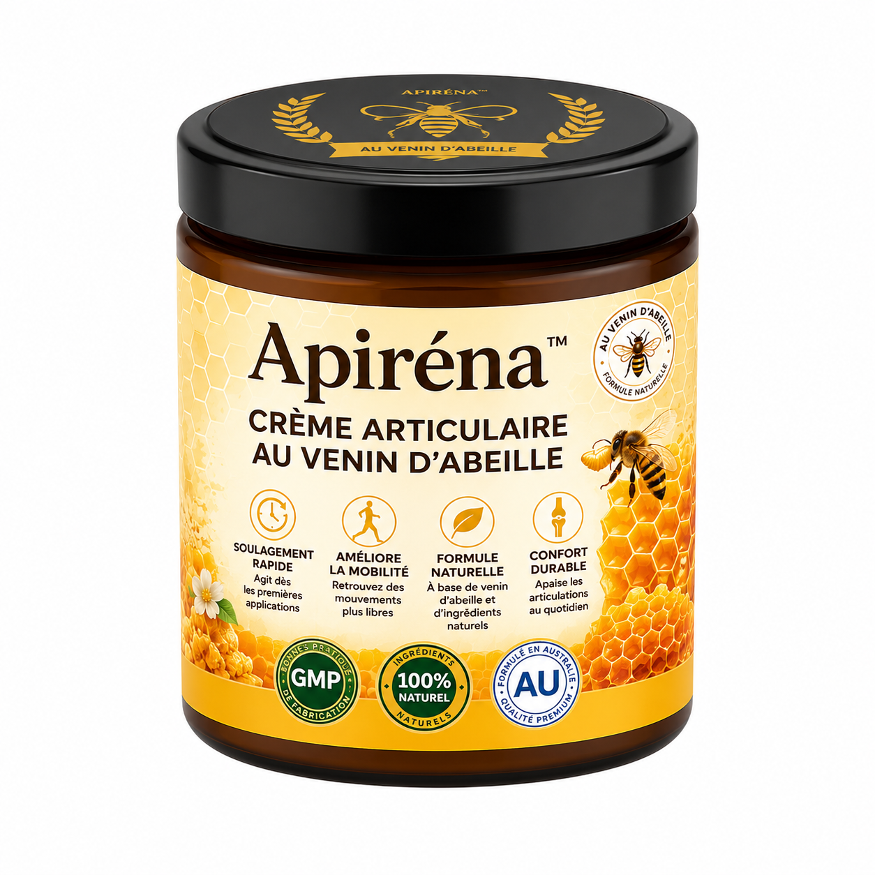 Apiréna™ Crème Articulaire au Venin d’Abeille | Soulage les douleurs et libère vos articulations en 10 minutes !