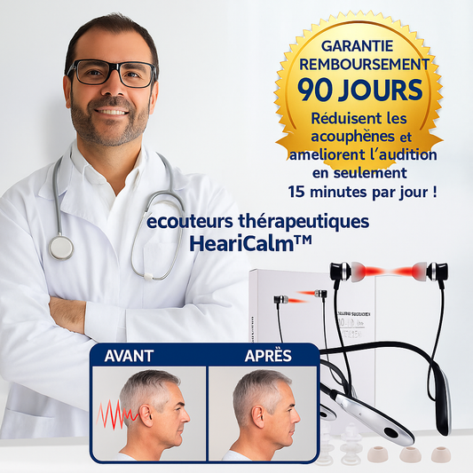 HeariCalm™ Écouteurs Thérapeutiques | Réduisent les acouphènes et améliorent l’audition en seulement 15 minutes par jour!