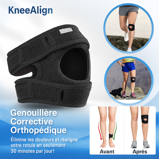 KneeAlign™ Genouillère Corrective Orthopédique | Élimine les douleurs et réaligne votre rotule en seulement 30 minutes par jour!