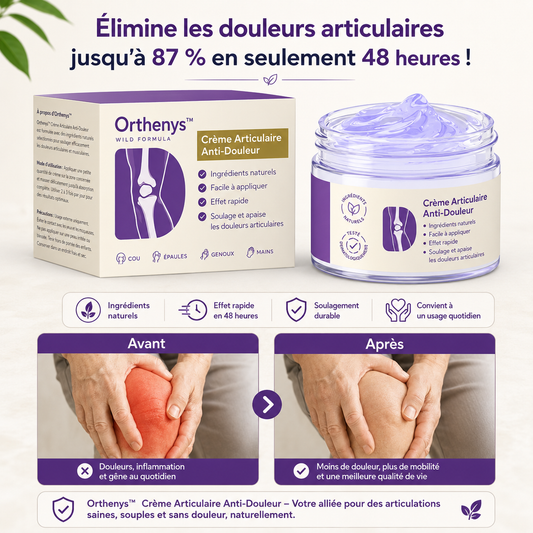 Orthenys™ Crème Articulaire Anti-Douleur | Élimine les douleurs articulaires jusqu'à 87 % en seulement 48 heures !