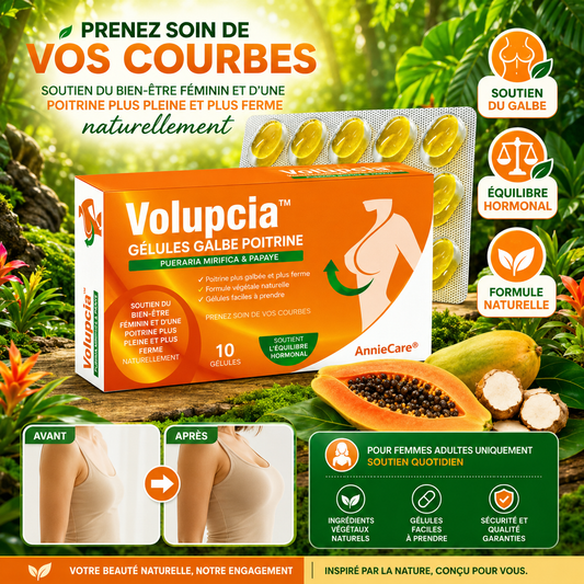 Volupcia™ Gélules Galbe Poitrine | Retrouver une poitrine plus ferme et plus pulpeuse, naturellement !