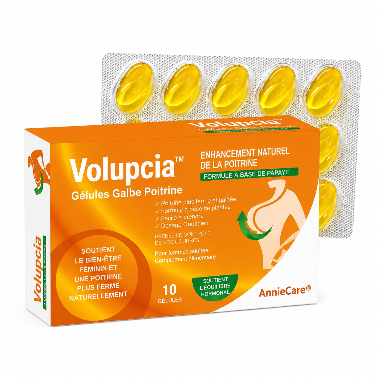 Volupcia™ Gélules Galbe Poitrine | Retrouver une poitrine plus ferme et plus pulpeuse, naturellement !