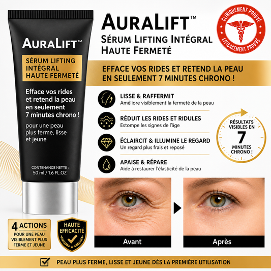 Auralift™ Sérum Lifting Intégral Haute Fermeté | Efface vos rides et retend la peau en 7 minutes chrono !