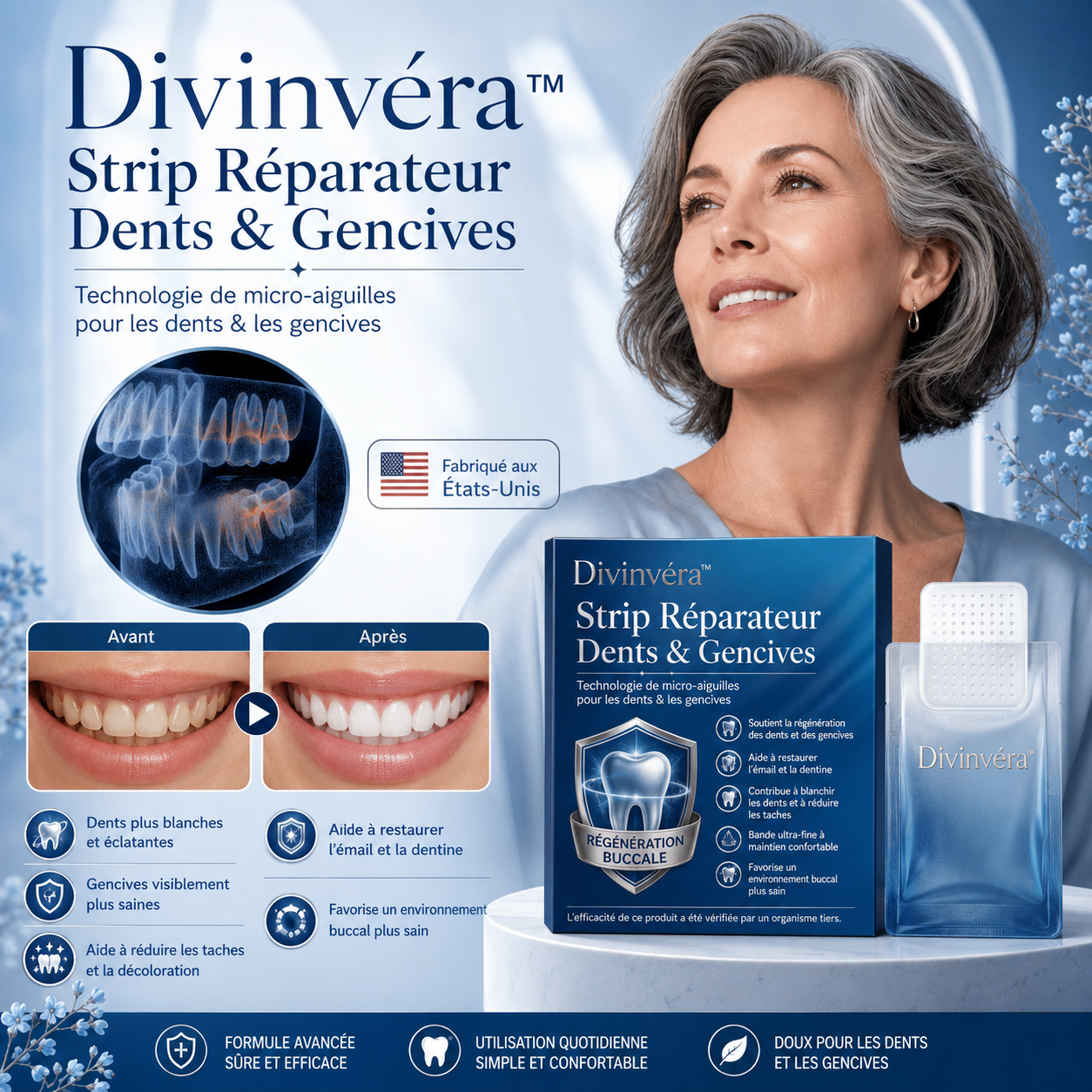 Divinvéra™ Strip Réparateur Dents & Gencives | Réparez vos dents fragilisées en 30 minutes, sans fraise, sans douleur, sans dentiste !