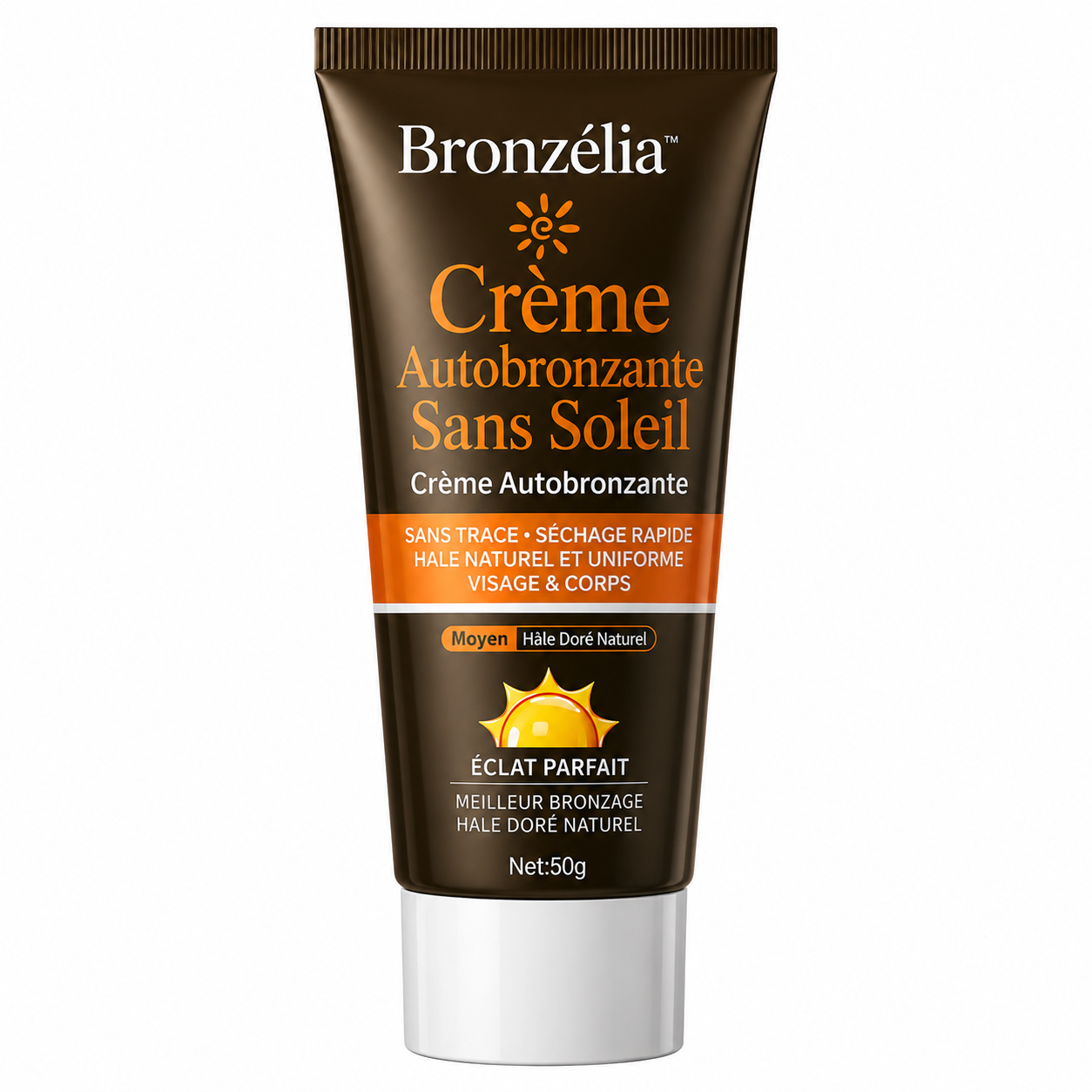 Bronzélia™ Crème Autobronzante Sans Soleil | Obtenez un bronzage doré, uniforme et zéro trace orange dès la première application !