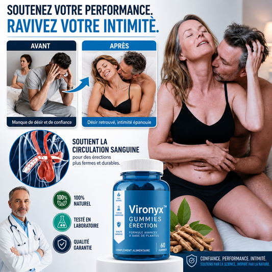 Vironyx™ Gummies Érection | Dure comme de l’acier en 5 minutes, sans Viagra ni ordonnance !