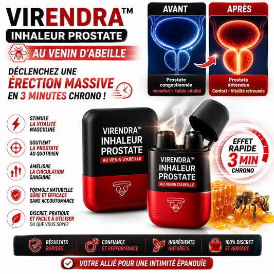 Virendra™ Inhaleur Prostate au Venin d’Abeille | Déclenchez une érection massive en 3 minutes chrono !