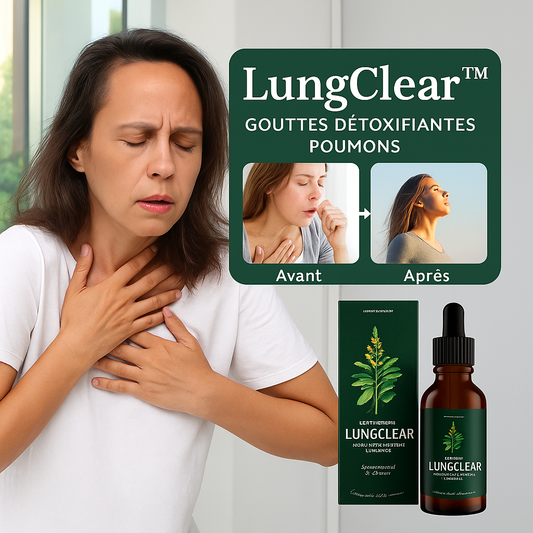 LungClear™ Gouttes Détoxifiantes Poumons | Élimine goudron et mucus et libère votre respiration en 5 jours!