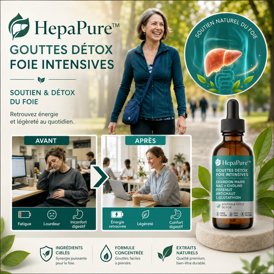 HepaPure™ Gouttes Détox Foie Intensives | Nettoyez votre foie surchargé et retrouvez une énergie légère dès les premières semaines !