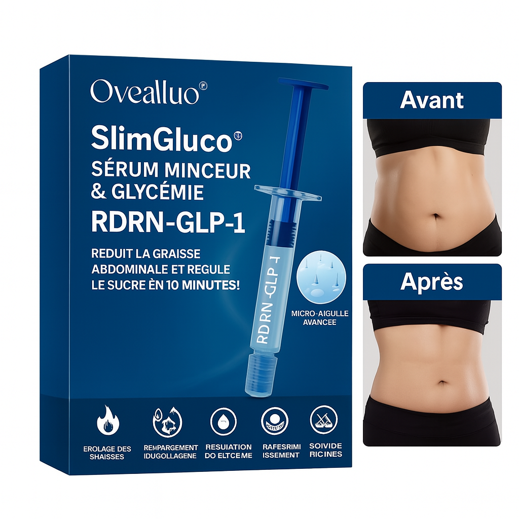 SlimGluco™ Sérum Minceur & Glycémie PDRN-GLP-1 | Réduit la graisse abdominale et régule le sucre en 10 minutes!