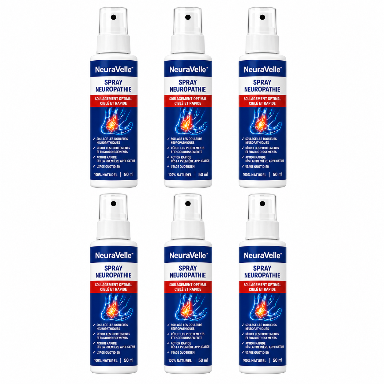 Neuravelle™ Spray Neuropathie | Stoppez picotements et engourdissements dès la première application !