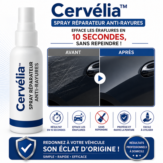 Cervélia™ Spray Réparateur Anti-Rayures | Efface les éraflures en 10 secondes, sans repeindre !