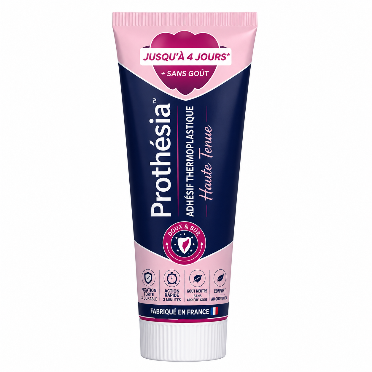 Prothésia™ Adhésif Thermoplastique Haute Tenue | Fixe instantanément votre prothèse, stoppe les mouvements gênants en 3 minutes !