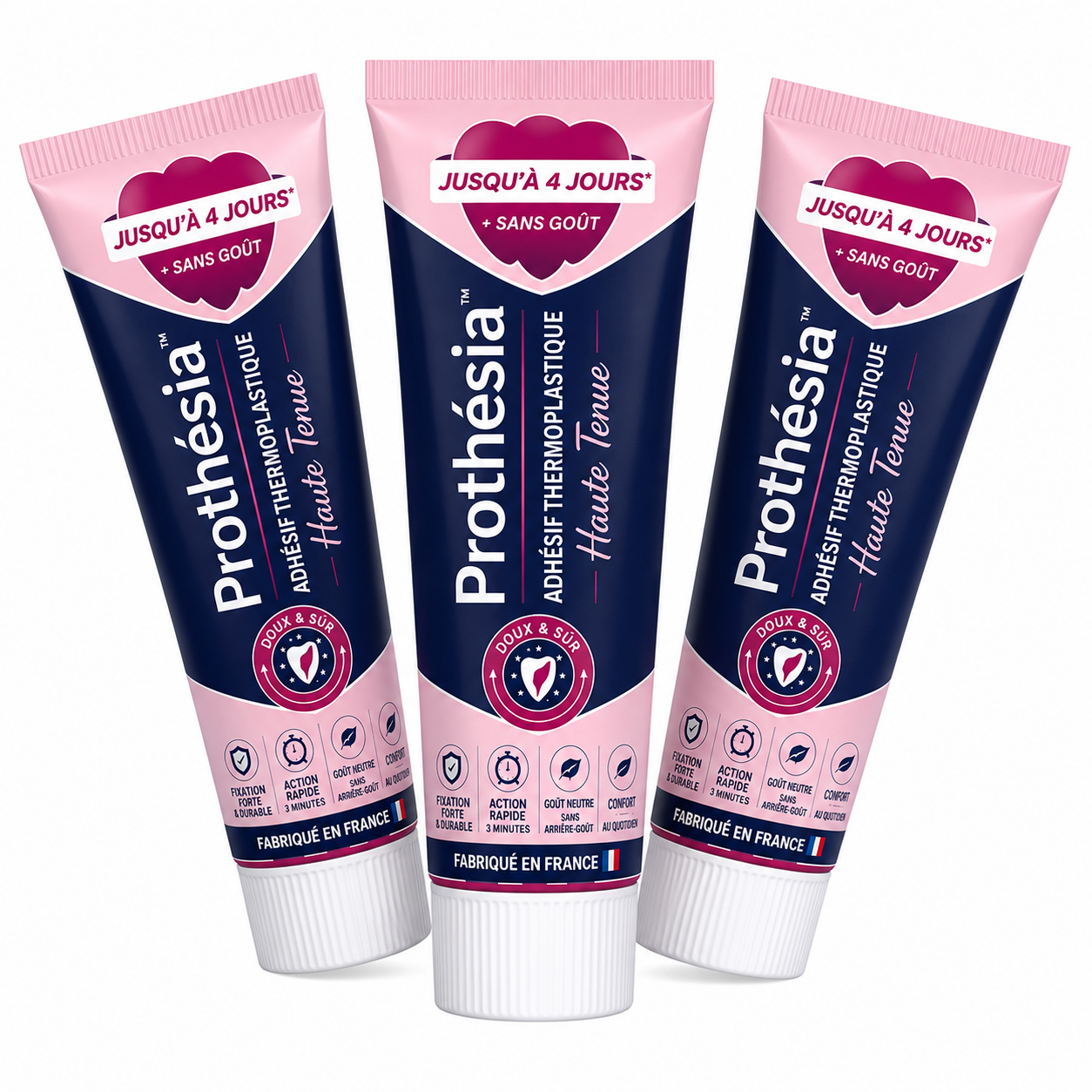 Prothésia™ Adhésif Thermoplastique Haute Tenue | Fixe instantanément votre prothèse, stoppe les mouvements gênants en 3 minutes !