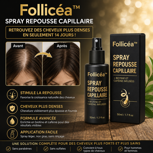 Follicéa™ Spray Repousse Capillaire | Retrouvez des cheveux plus denses en seulement 14 jours !