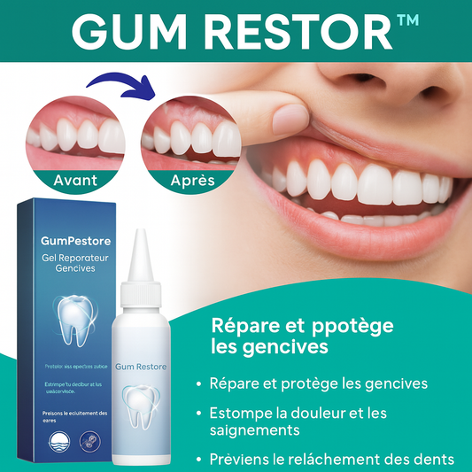 GumRestore™ Gel Réparateur Gencives | Restaure les gencives rétractées et renforce votre sourire en 4 jours!