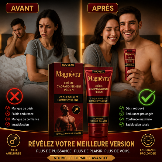Magnévra™ Crème d’agrandissement pénien | Augmentez votre taille jusqu’à 4,5 cm en seulement 7 jours !
