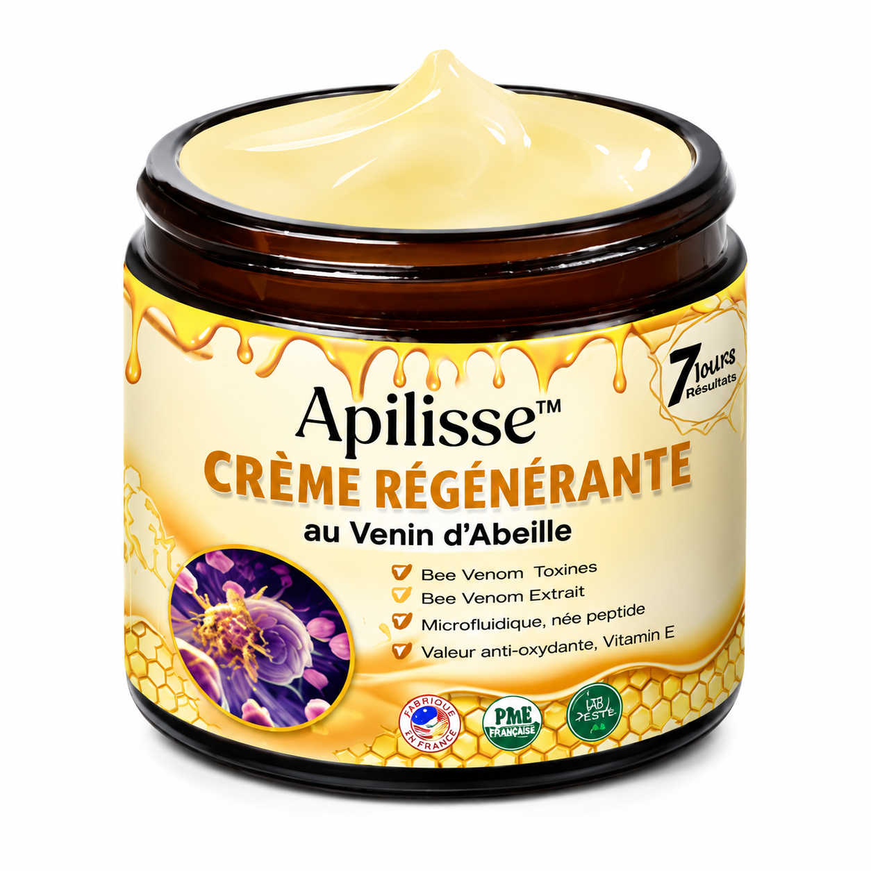 Apilisse™ Crème Régénérante au Venin d’Abeille | Effacez rides et relâchement en 3 minutes !