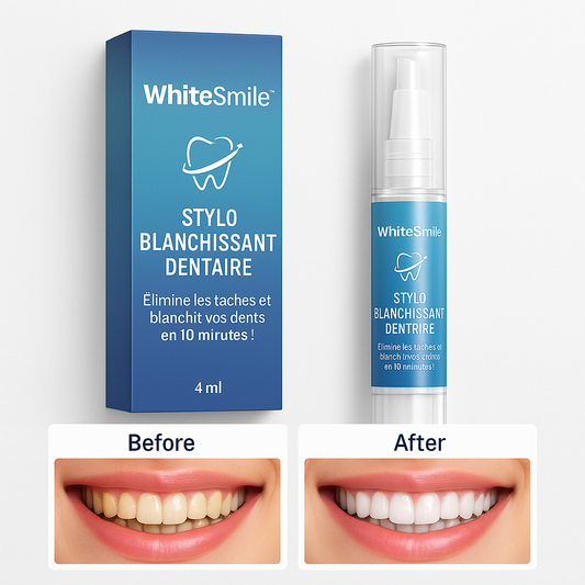 WhiteSmile™ Stylo Blanchissant Dentaire | Élimine les taches et blanchit vos dents en 10 minutes!