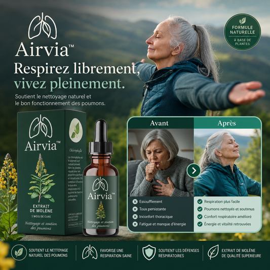 Airvia™ Gouttes Respiratoires | Respirez librement et retrouvez des voies respiratoires dégagées en 2 minutes !