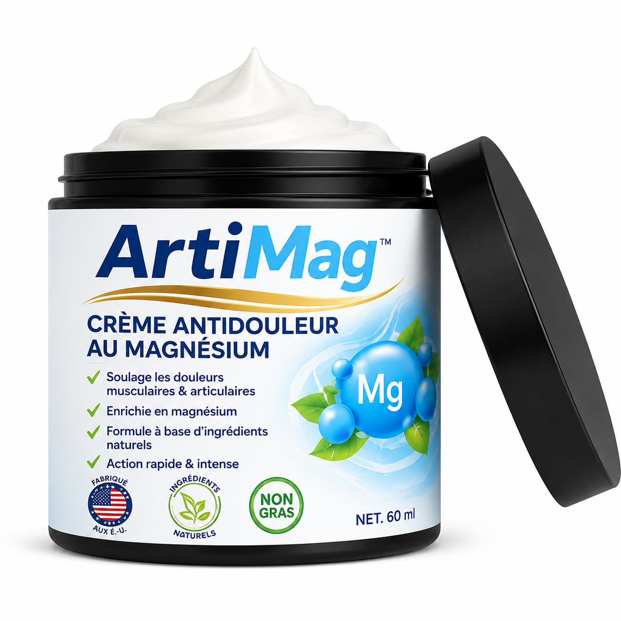 ArtiMag™ Crème Antidouleur au Magnésium | Supprimez vos douleurs articulaires en 3 minutes !