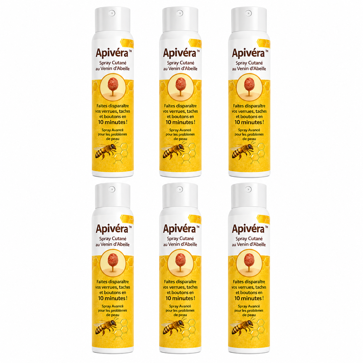 Apivéra™ Spray Cutané au Venin d’Abeille | Éliminez verrues, taches et boutons en 10 minutes !