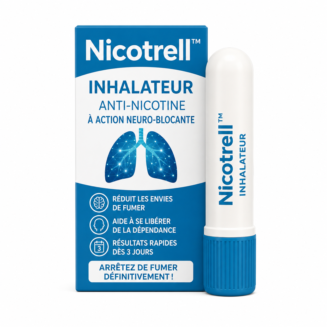 Nicotrell™ Inhalateur Anti-Nicotine à Action Neuro-Blocante | Arrêtez de fumer en seulement 3 jours !