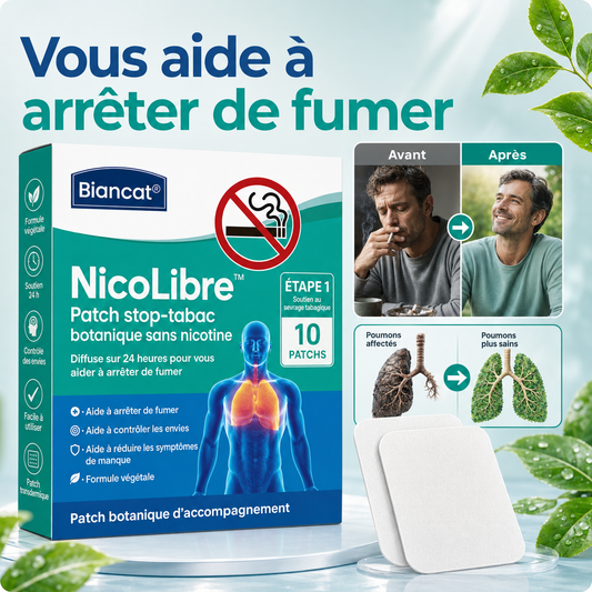 NicoLibre™ Patch Stop-Tabac Sans Nicotine | Stoppez l’envie de fumer en quelques minutes, sans gomme ni patch nicotiné !