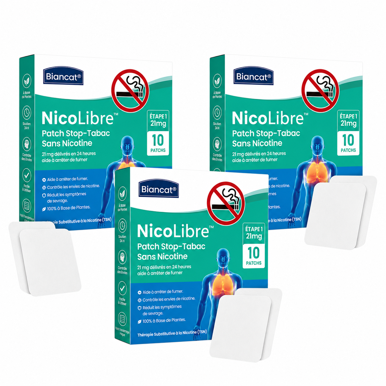 NicoLibre™ Patch Stop-Tabac Sans Nicotine | Stoppez l’envie de fumer en quelques minutes, sans gomme ni patch nicotiné !