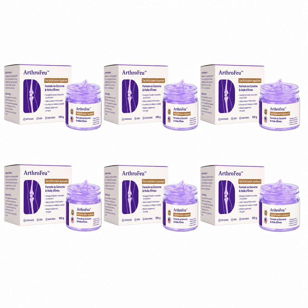ArthroFeu™ Gel Articulaire Curcuma & Huile d’Émeu | Soulagez vos genoux, dos et mains raides dès la première application !