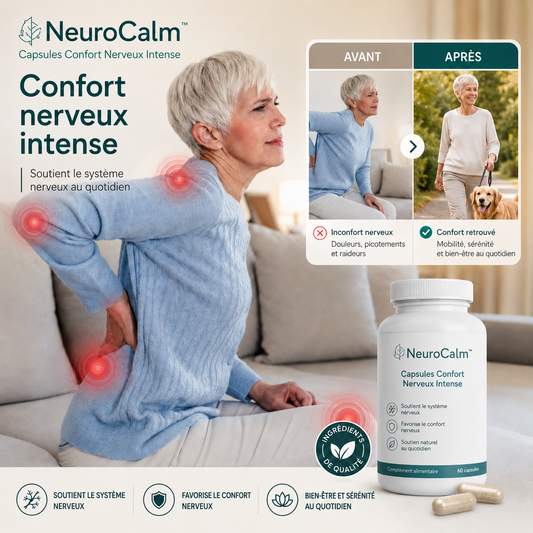 NeuroCalm™ Capsules Confort Nerveux Intense | Réduction de 96% des brûlures nerveuses en seulement 5 jours !