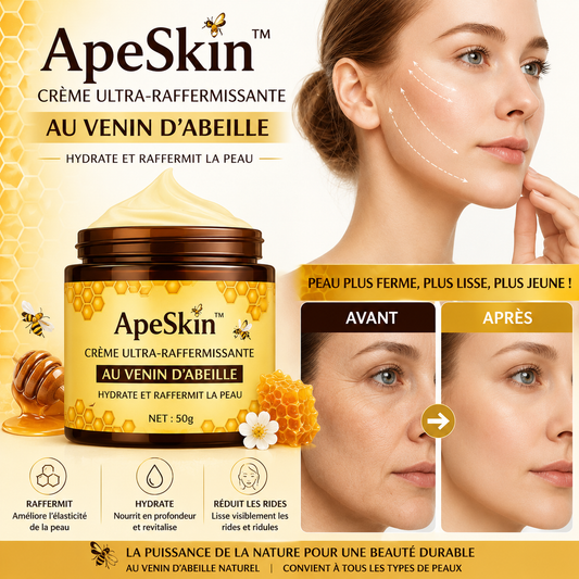 ApeSkin™ Crème Ultra-Raffermissante au Venin d’Abeille | Effacez les rides en 5 minutes !