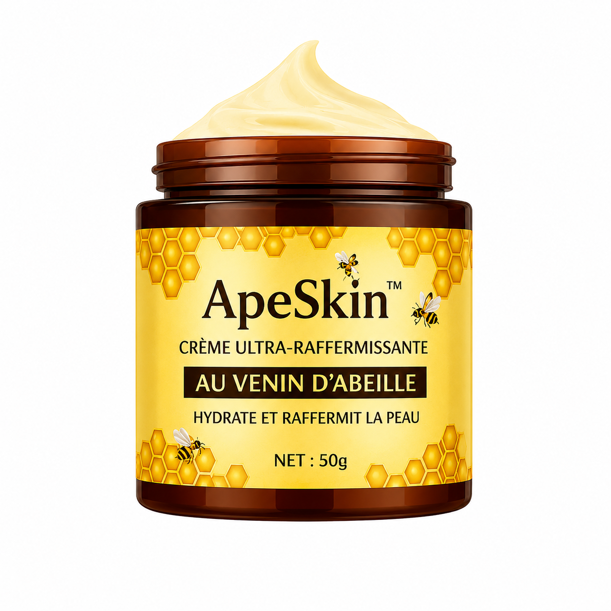ApeSkin™ Crème Ultra-Raffermissante au Venin d’Abeille | Effacez les rides en 5 minutes !