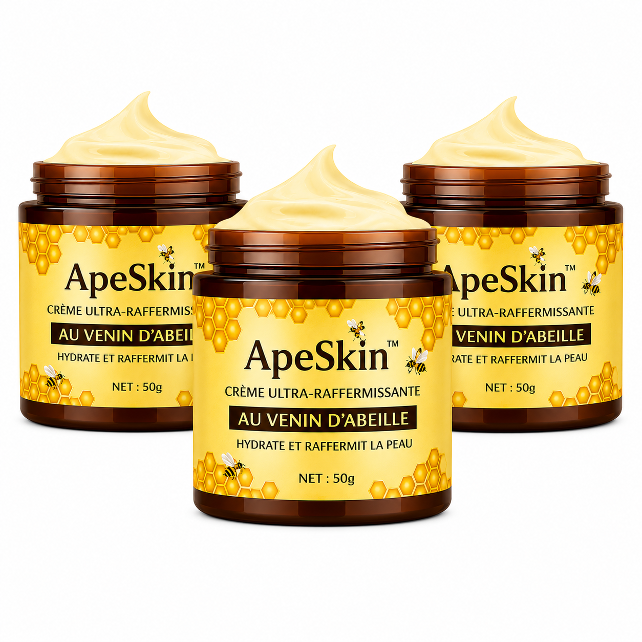 ApeSkin™ Crème Ultra-Raffermissante au Venin d’Abeille | Effacez les rides en 5 minutes !
