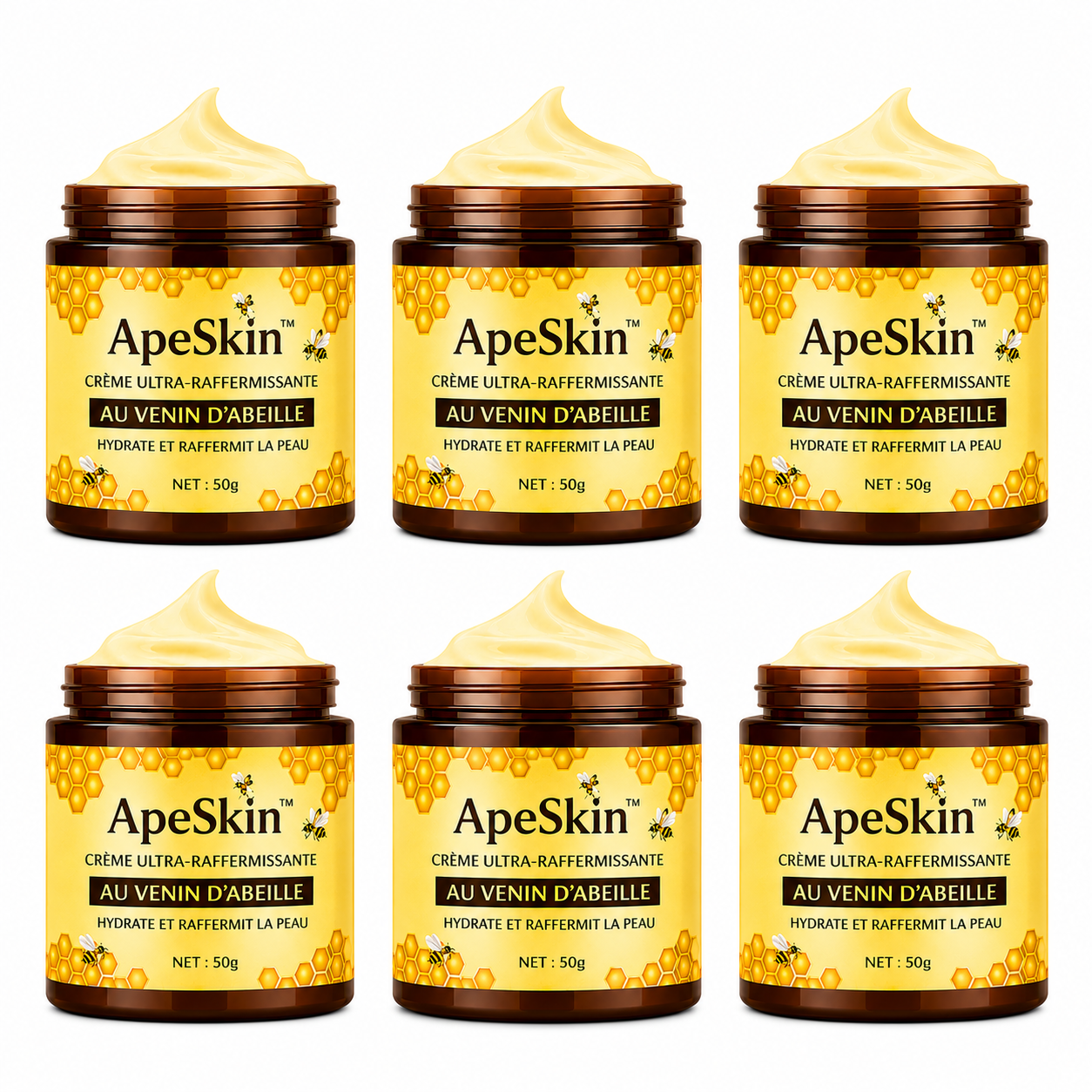 ApeSkin™ Crème Ultra-Raffermissante au Venin d’Abeille | Effacez les rides en 5 minutes !