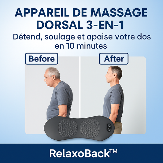 RelaxoBack™ Appareil de Massage Dorsal 3-en-1 | Détend, soulage et apaise votre dos en 10 minutes!